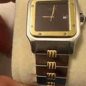 Cartier Gold and Silver Watch with Date Feature